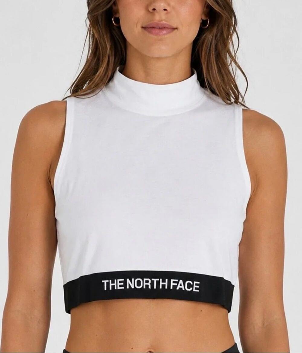 The North Face Logo Band Cropped Tank Top White Size XS